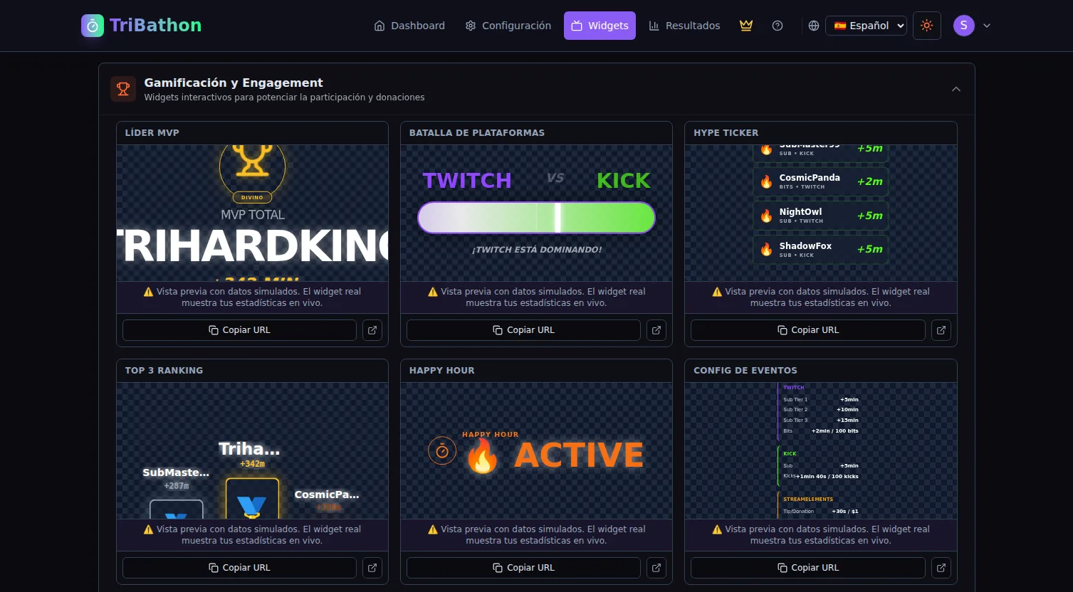 Widgets Premium para OBS